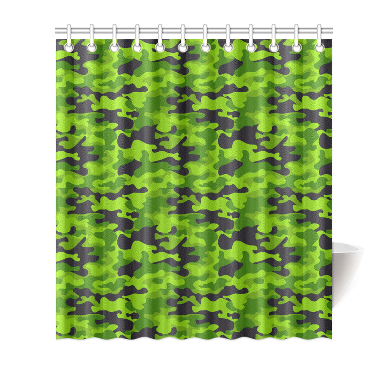 Green Kelly Camo Print Shower Curtain