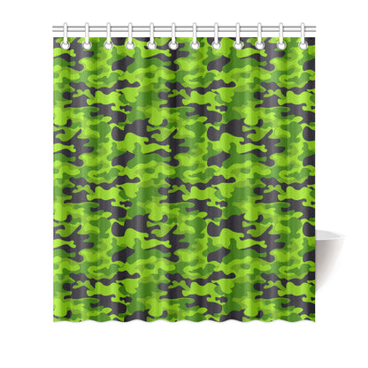 Green Kelly Camo Print Shower Curtain