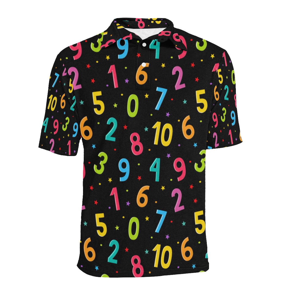 Number Pattern Print Design A04 Men Polo Shirt