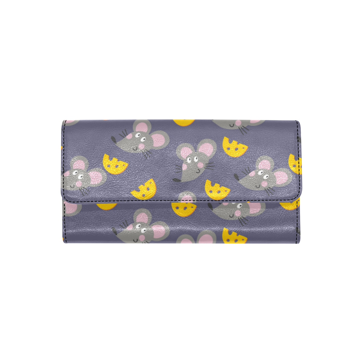 Rat With Cheese Pattern Print Design 01 Women's Trifold Wallet