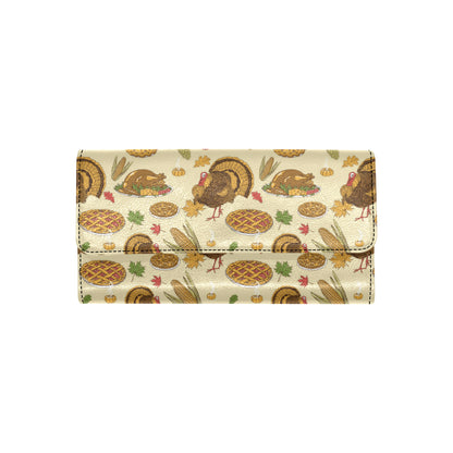 Turkey Pattern Print Design 02 Women's Trifold Wallet