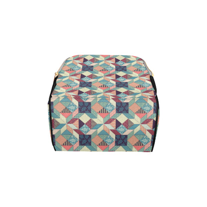 Patchwork Pattern Print Design 02 Diaper Bag Backpack