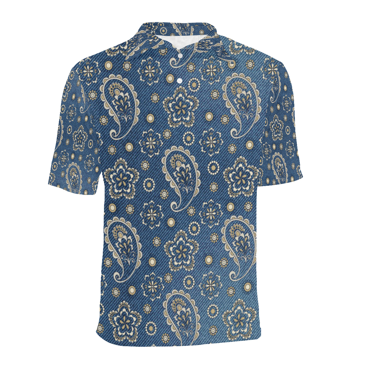 Jean Paisley Pattern Print Design 01 Men Polo Shirt