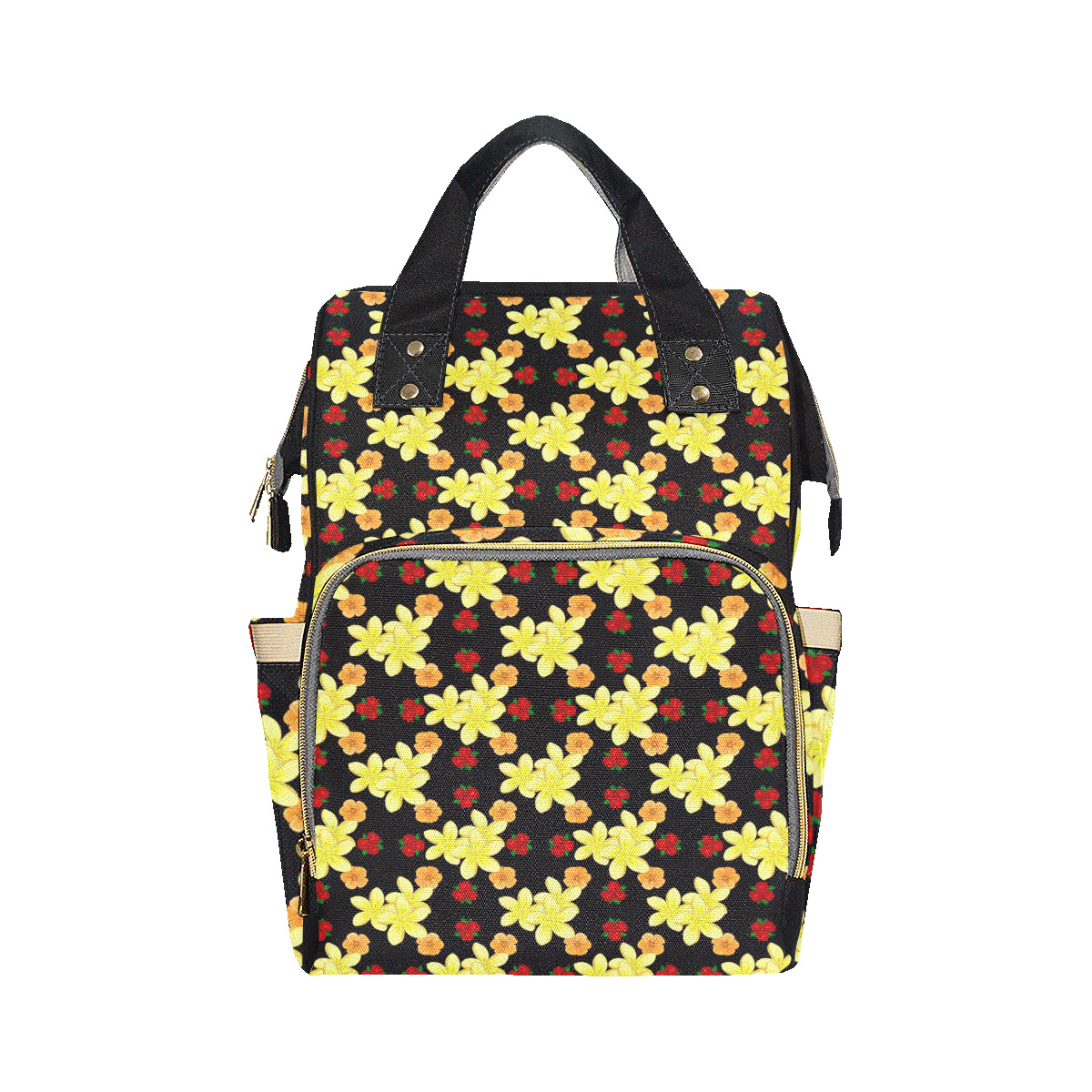 Yellow Plumeria Pattern Print Design PM04 Diaper Bag Backpack