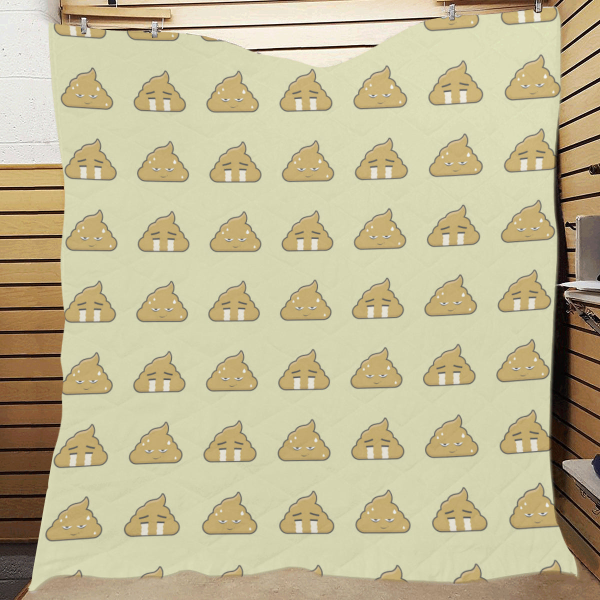 Poop Emoji Pattern Print Design A04 Premium Quilt