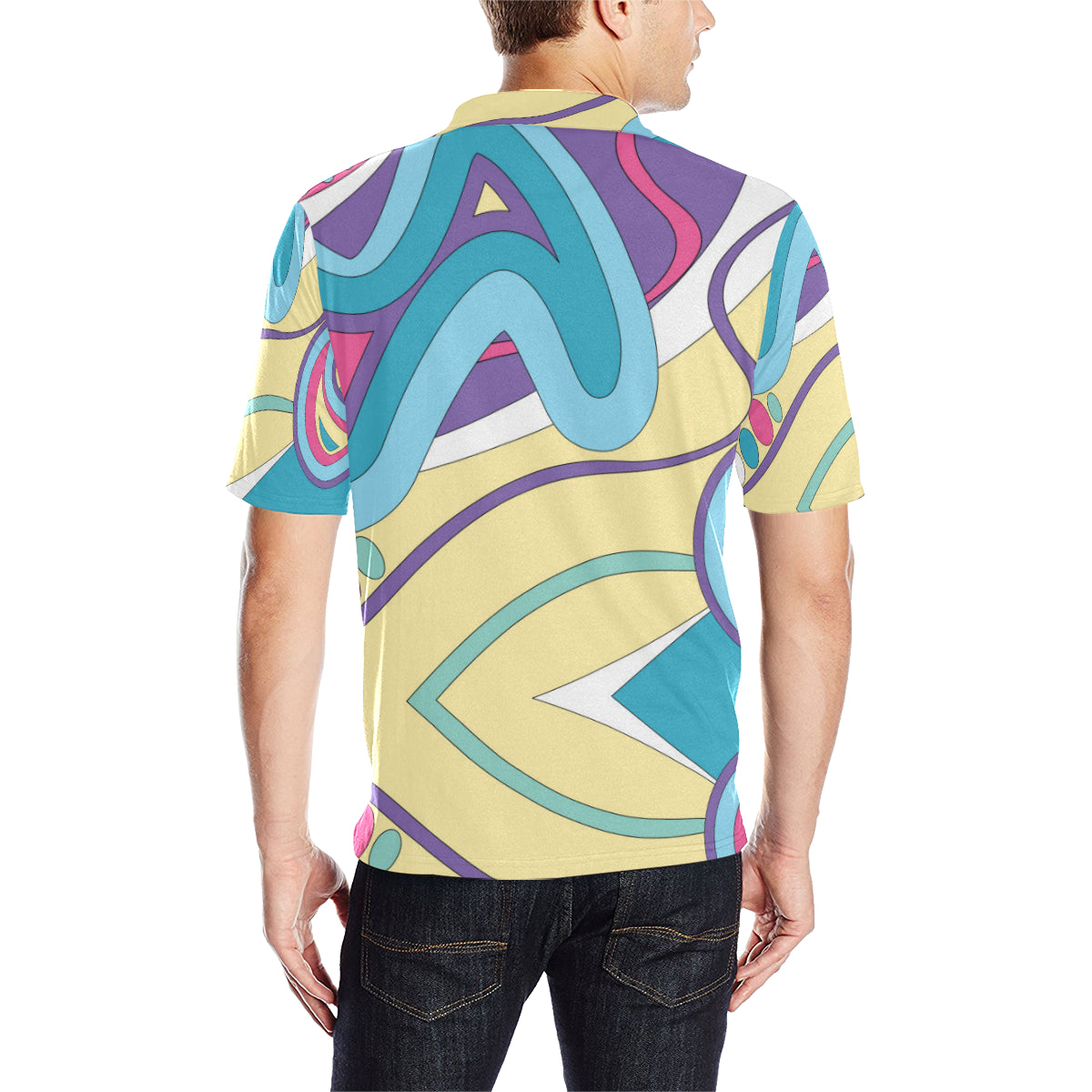 Funky Retro Pattern Print Design A01 Men Polo Shirt