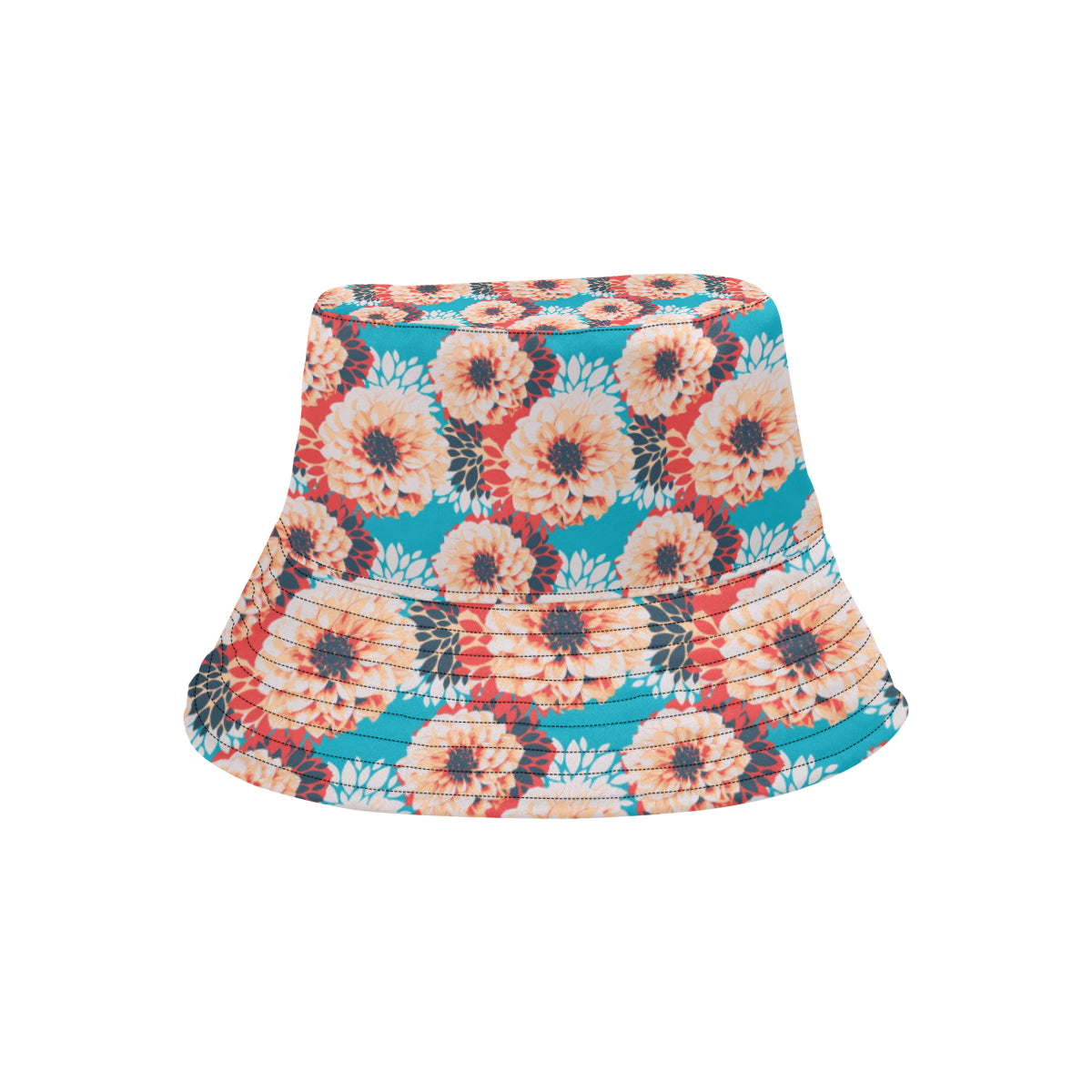 Dahlia Pattern Print Design DH05 Unisex Bucket Hat
