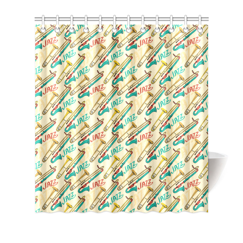Trombone Pattern Print Design 03 Shower Curtain
