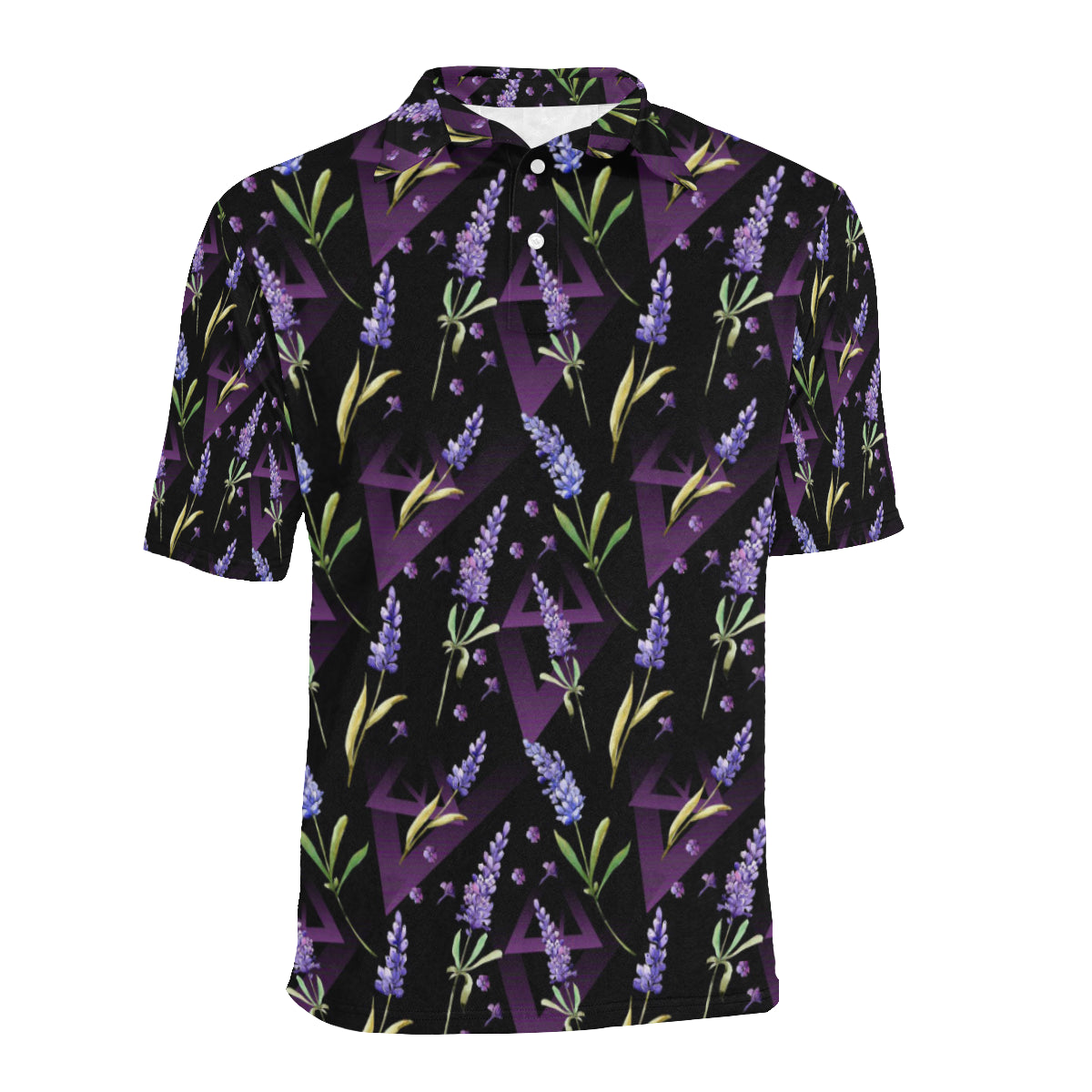 Lavender Pattern Print Design LV07 Men Polo Shirt