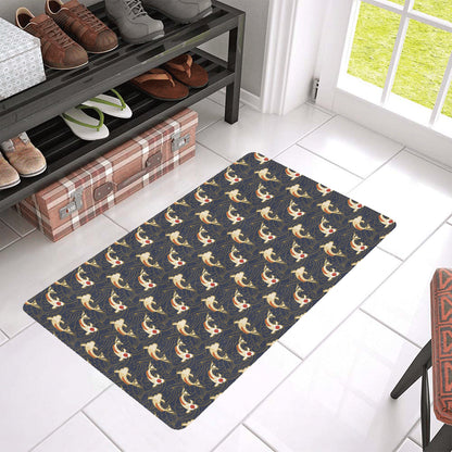 Koi Carp Japanese Design Themed Print Rubber Doormat