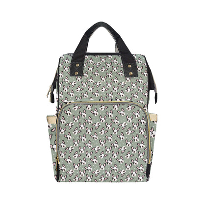 Boston Terrier Pattern Print Design 05 Diaper Bag Backpack