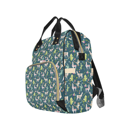 Llama with Cactus Design Print Diaper Bag Backpack