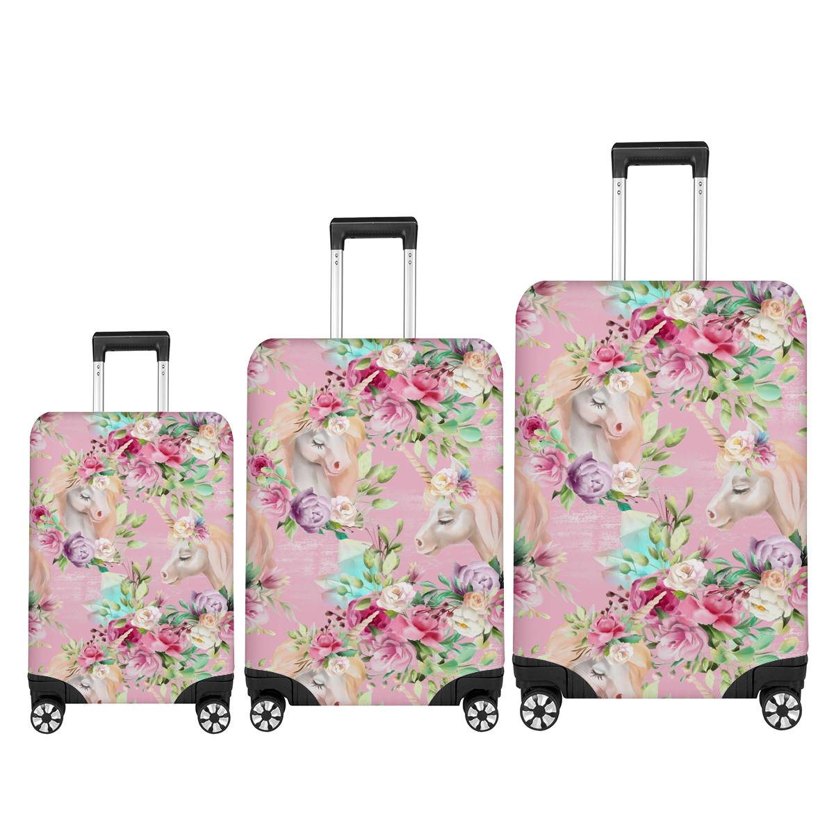Unicorn Princess With Rose Luggage Cover