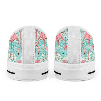 Flamingo Background Themed Print Women Low Top Shoes