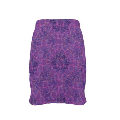 Bohemian Lotus Mandala Style 17" Golf & Pickleball Skort with Pockets