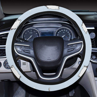 Samoyeds Print Design LKS302 Steering Wheel Cover with Elastic Edge