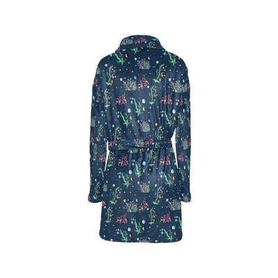 Seaweed Print Design LKS306 Women's Fleece Robe