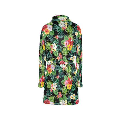 Hibiscus Hawaiian flower tropical Women's Fleece Robe