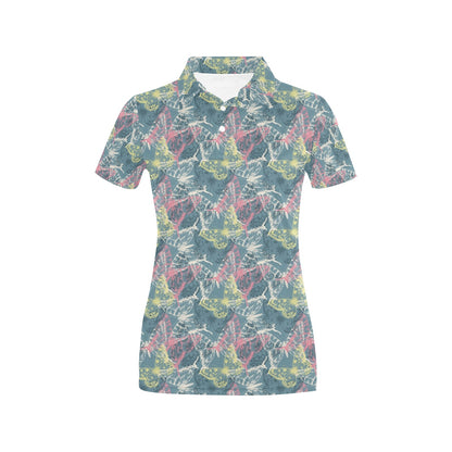 Butterfly Pattern Print Design 01 Women's Polo Shirt
