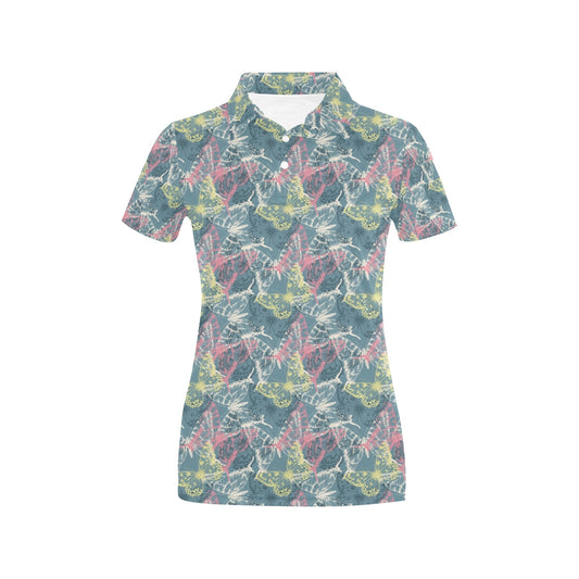 Butterfly Pattern Print Design 01 Women's Polo Shirt
