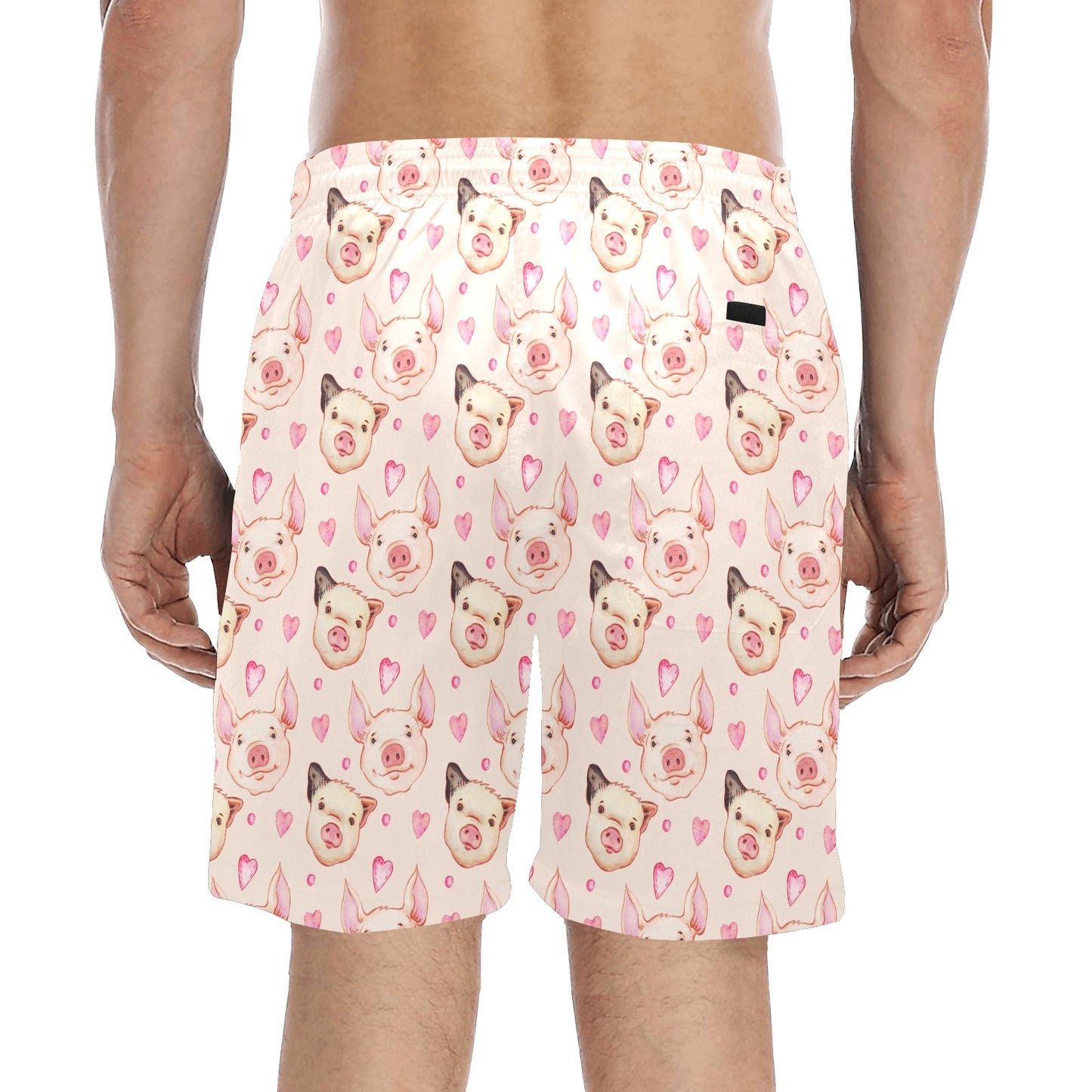 Pig Print Design LKS406 Men's Swim Trunks Beach Shorts