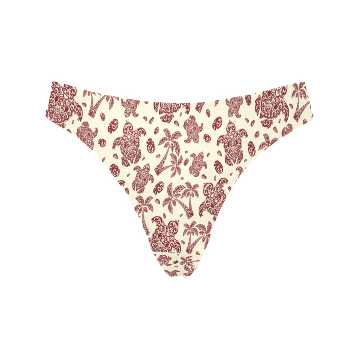 Polynesian Tattoo Turtle Themed Women's Thongs