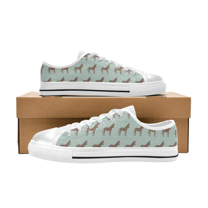 Donkey Print Design LKS402 Women's White Low Top Shoes