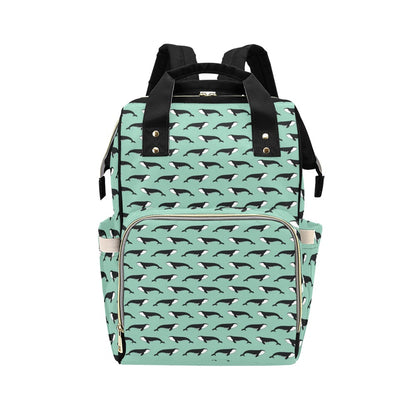Whale Print Design LKS307 Diaper Bag Backpack