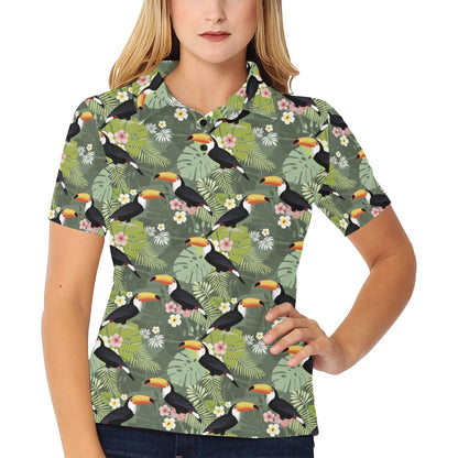 Toucan Print Design LKS304 Women's Polo Shirt