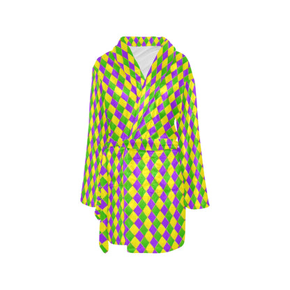 Mardi Gras Pattern Print Design 01 Women's Fleece Robe