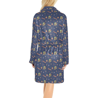 Cancer Zodiac Pattern Print Design 03 Women's Fleece Robe