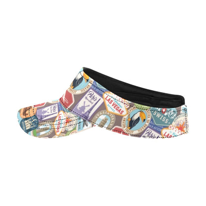 Travel Stamp Print Design LKS301 Unisex Sun Visor