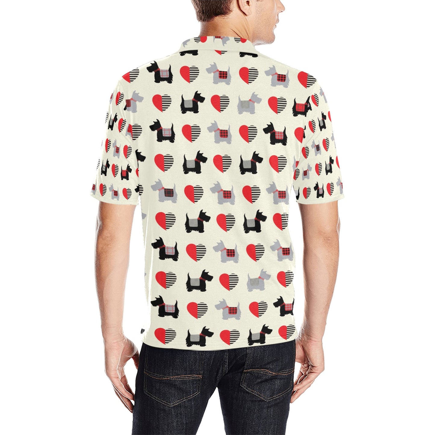 Scottish Terriers Print Design LKS3010 Men Polo Shirt