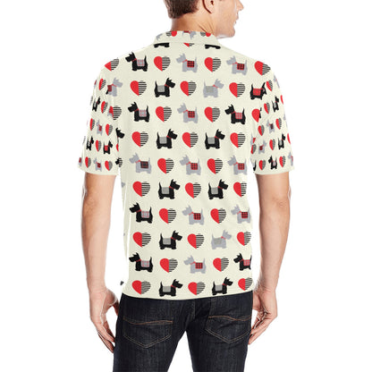 Scottish Terriers Print Design LKS3010 Men Polo Shirt