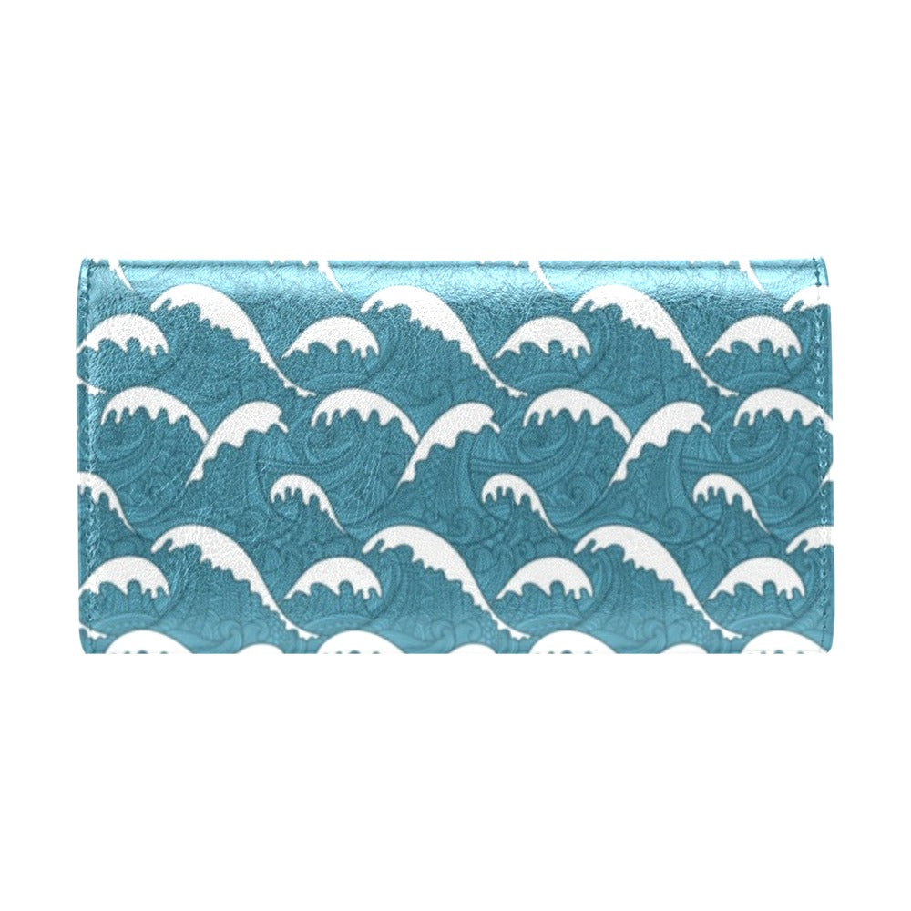 Surf Wave Tribal Design Women's Trifold Wallet