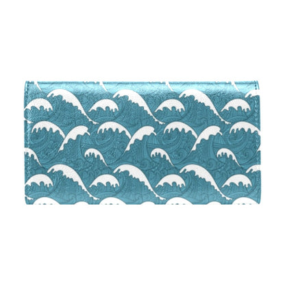 Surf Wave Tribal Design Women's Trifold Wallet