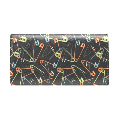 Safety Pin Print Design LKS301 Women's Trifold Wallet
