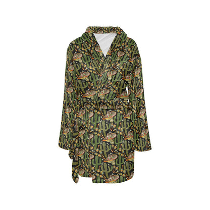 Western Style Print Women's Fleece Robe