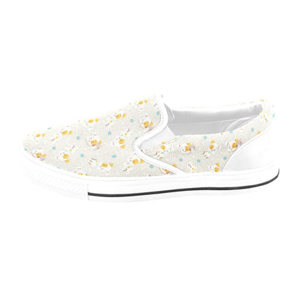 Russell Terriers Print Design LKS306 White Slip Ons Canvas Women's Shoes