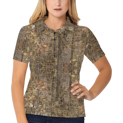 Camouflage Realtree Pattern Print Design 01 Women's Polo Shirt