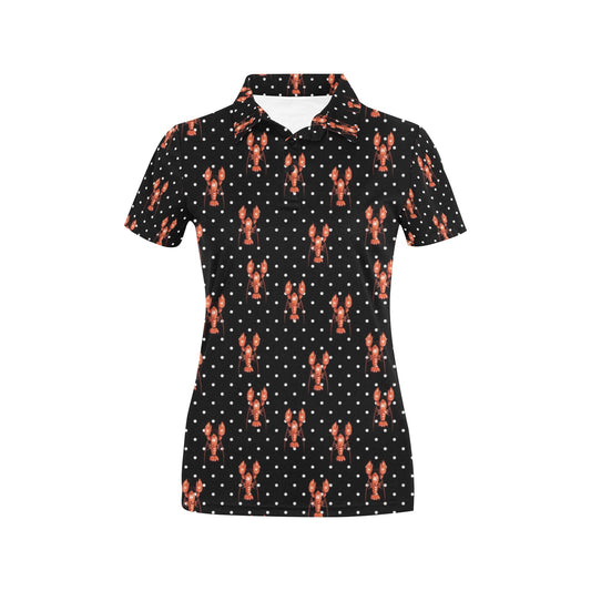 Lobster Print Design LKS401 Women's Polo Shirt