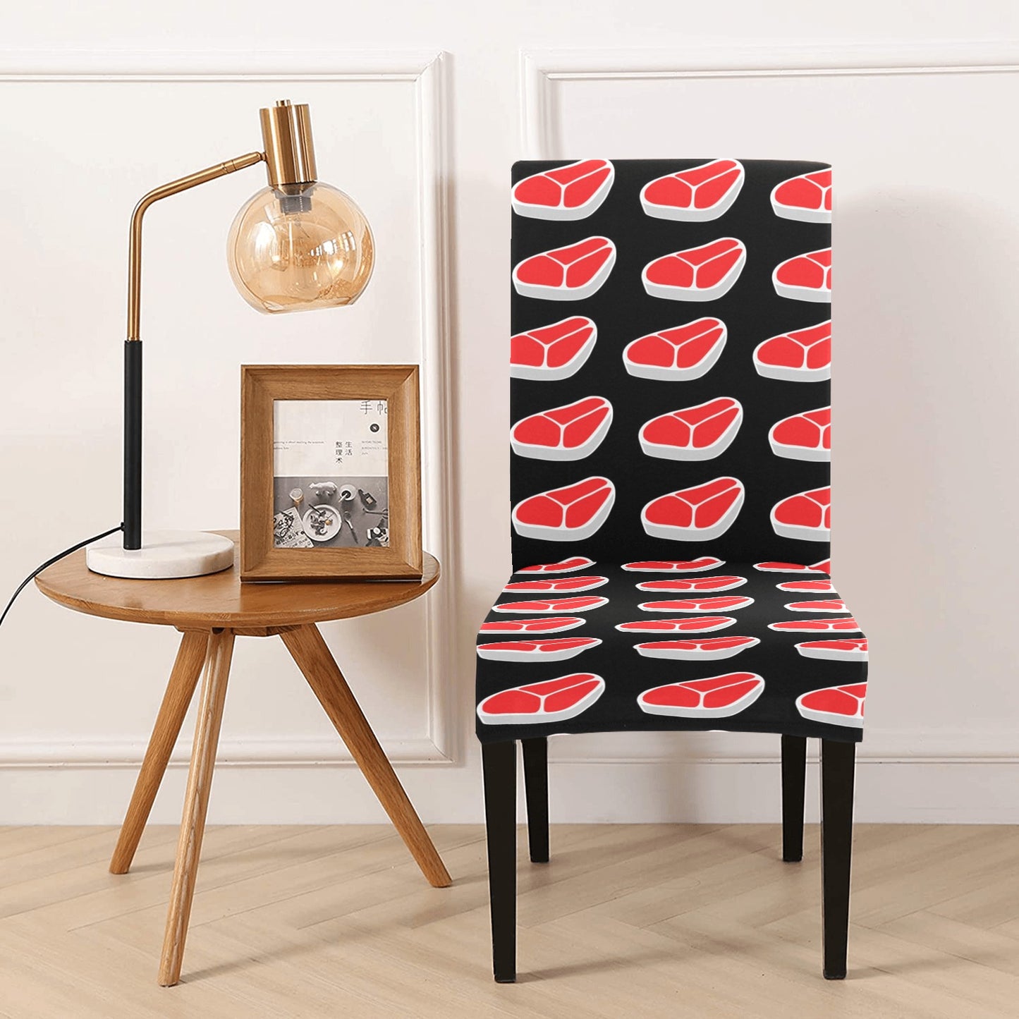 Steak Print Design LKS303 Dining Chair Slipcover