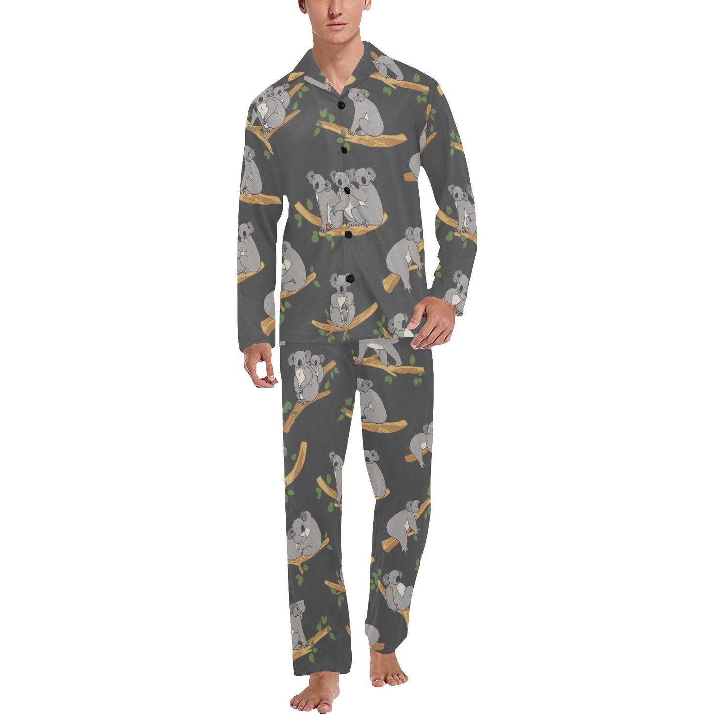 Koala Pattern Print Design 07 Men's Long Pajama Set