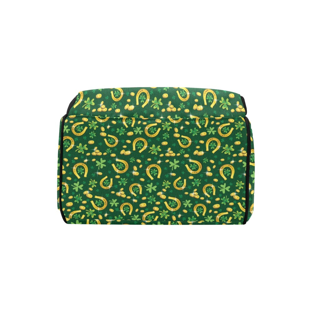 Shamrock Horse Shoes Saint Patrick's Day Print Design LKS307 Diaper Bag Backpack