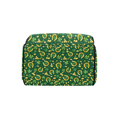 Shamrock Horse Shoes Saint Patrick's Day Print Design LKS307 Diaper Bag Backpack