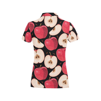 Apple Pattern Print Design AP02 Women's Polo Shirt