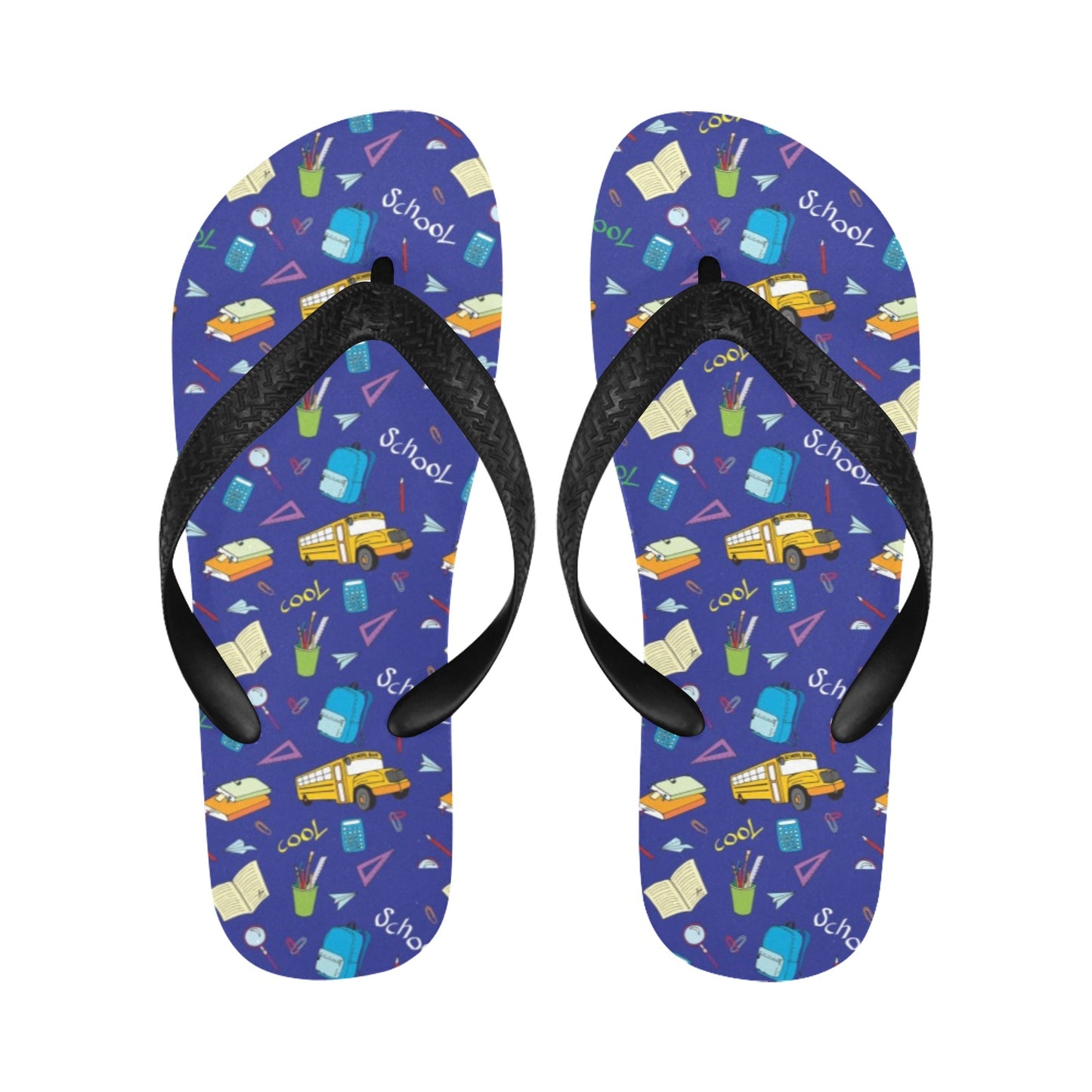 School Bus Print Design LKS307 Flip Flops