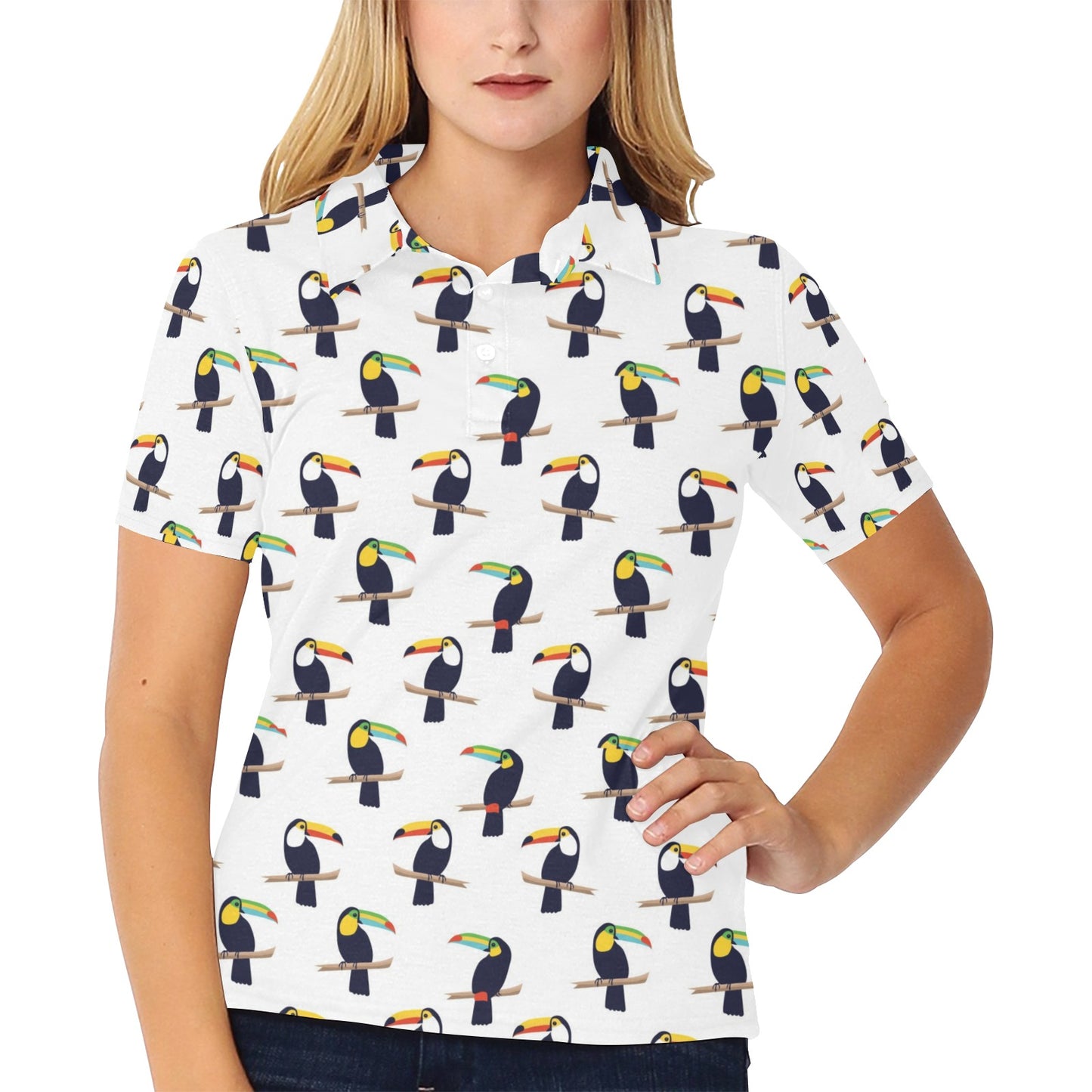 Toucan Print Design LKS305 Women's Polo Shirt