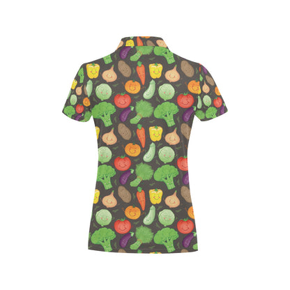 Vegan Funny Themed Design Print Women's Polo Shirt