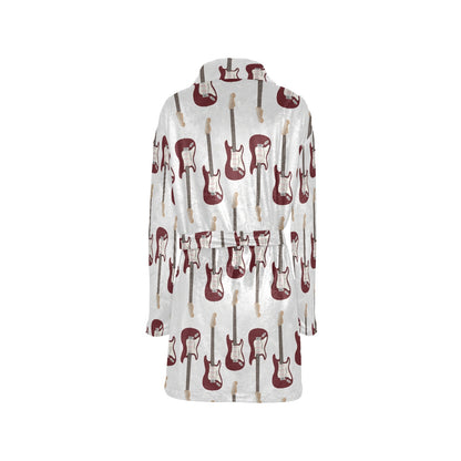 Bass Guitar Pattern Print Design 03 Women's Fleece Robe